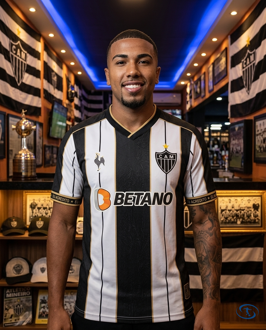 Camisa Atlético Mineiro Manto da Massa 25/26 - Masculina Adidas - Preto - Front View | Sant Sport