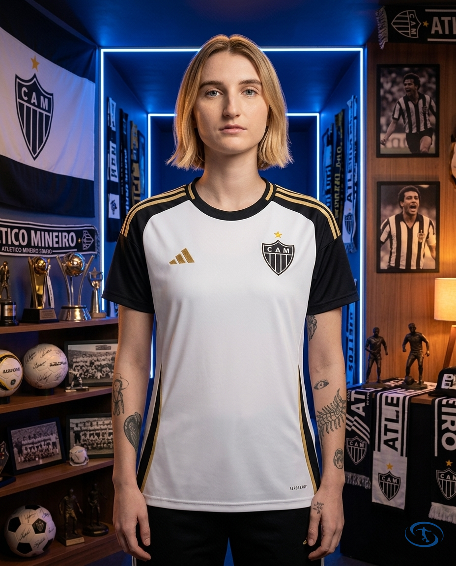 Camisa Atlético Mineiro Away 2025/26 - Feminina Adidas - Branco - Front View | Sant Sport