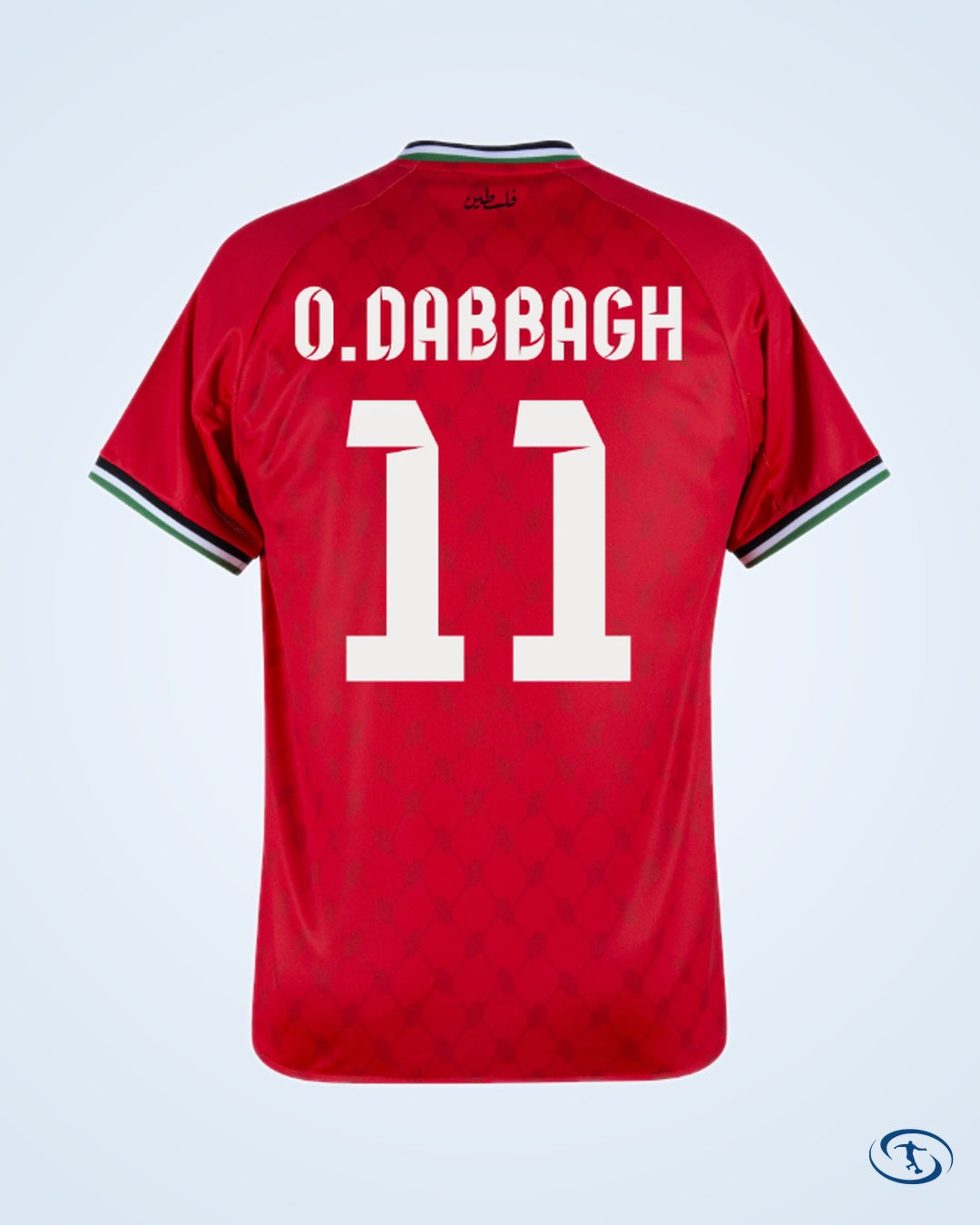 Kelme Palestine Away O.Dabbagh 11 Shirt 2024-2025 (Fan Style Printing) - Men's