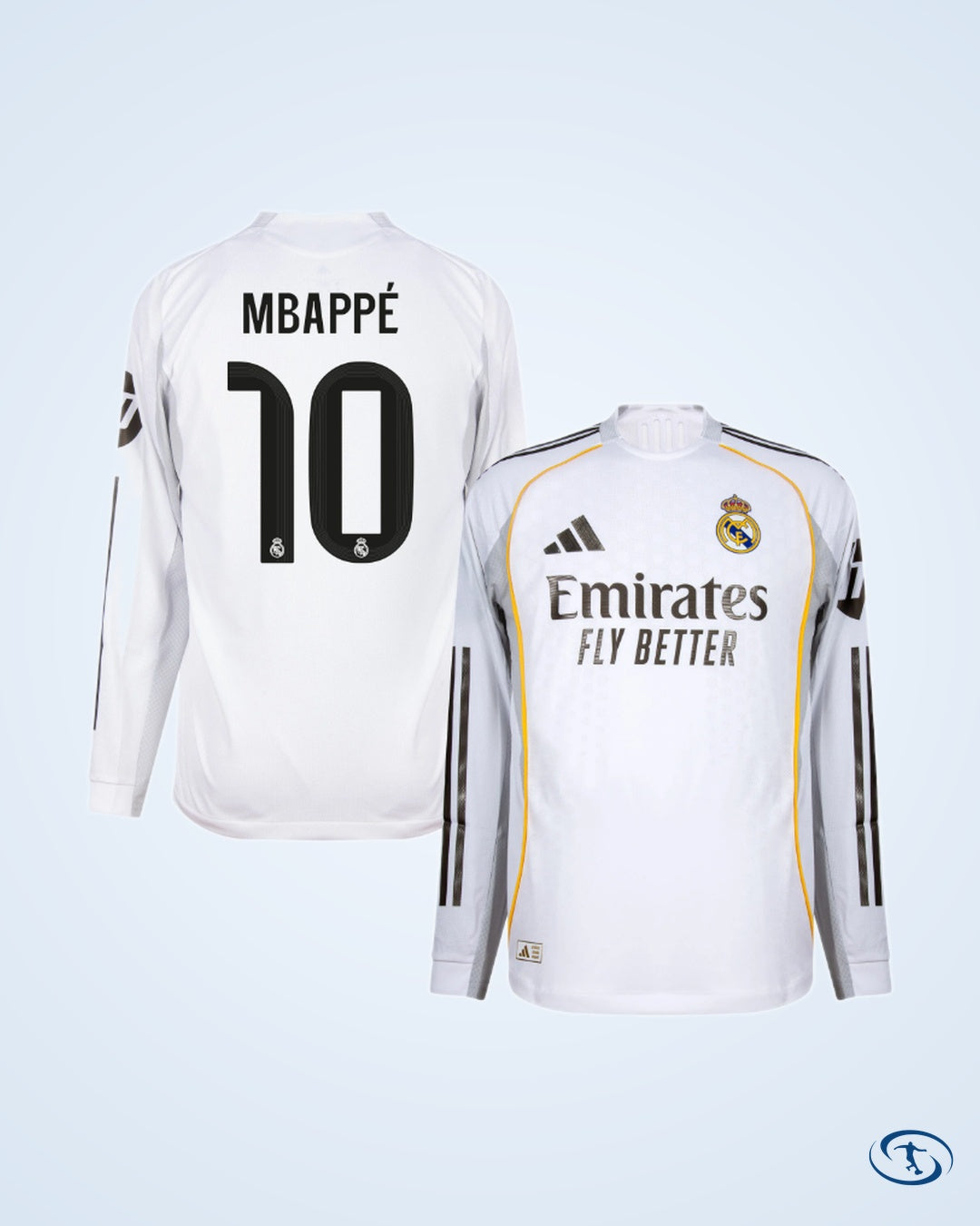 Real Madrid Authentic Home L/S Shirt 2025-2026 Player Version (Official Printing)