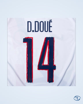 PSG Away D.Doué 14 Shirt 2024-2025 (Official Cup Printing) - Men's