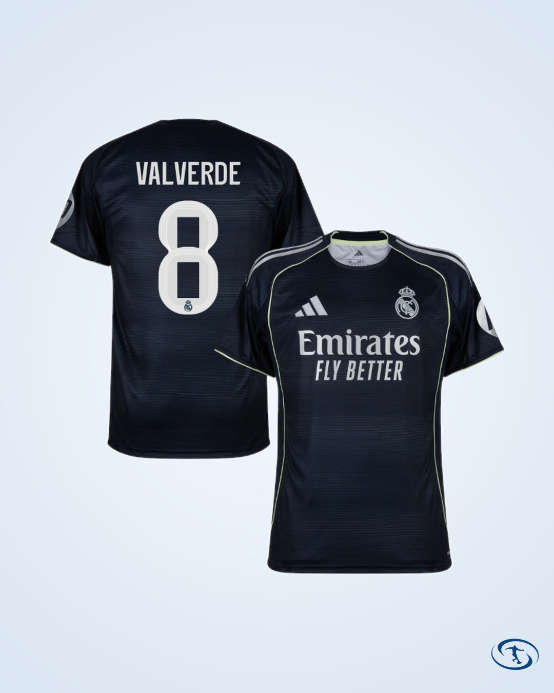 Real Madrid Away Valverde 8 Shirt 2025-2026 (Official Cup Printing) - Men's | Sant Sport