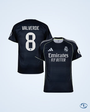 Real Madrid Away Valverde 8 Shirt 2025-2026 (Official Cup Printing) - Men's | Sant Sport