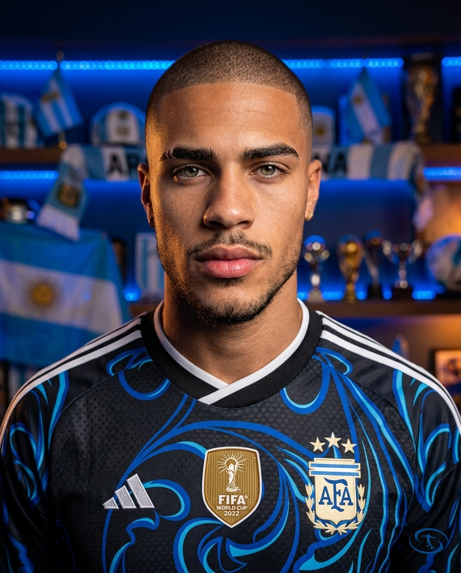 Camisa Argentina Away 2026/27 Jogador Adidas Masculino - Azul - Badge Close-Up | Sant Sport