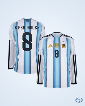 Argentina Authentic Home L/S Player Number Shirt 2026-2027 (Official Printing) - Men's