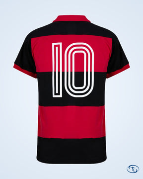 EC Vitoria Home Retro No.10 Shirt 1990 (Retro Flock Printing) - Men's