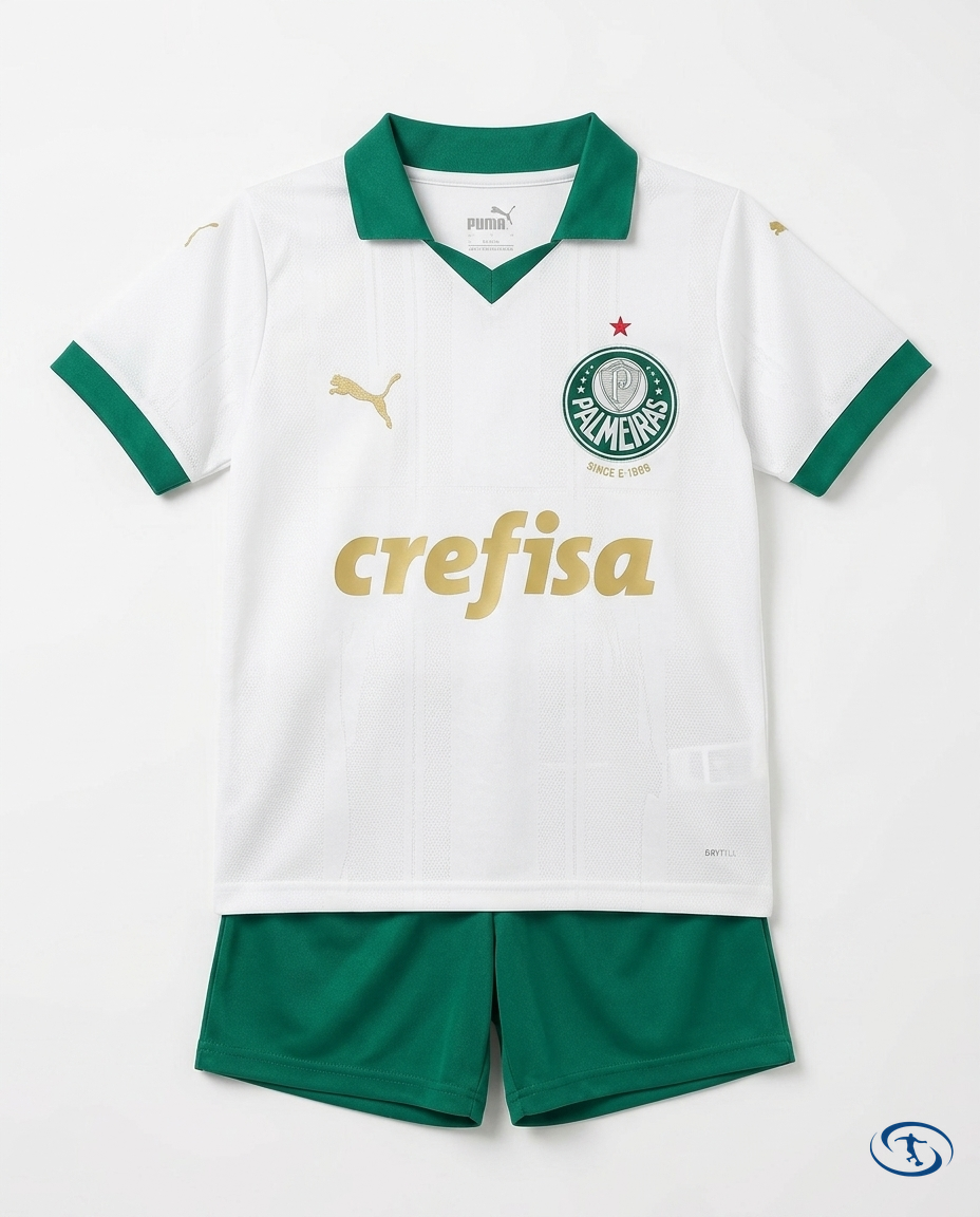 Palmeiras Kids Kit Away 2024/25 - Puma - White - Packshot | Sant Sport