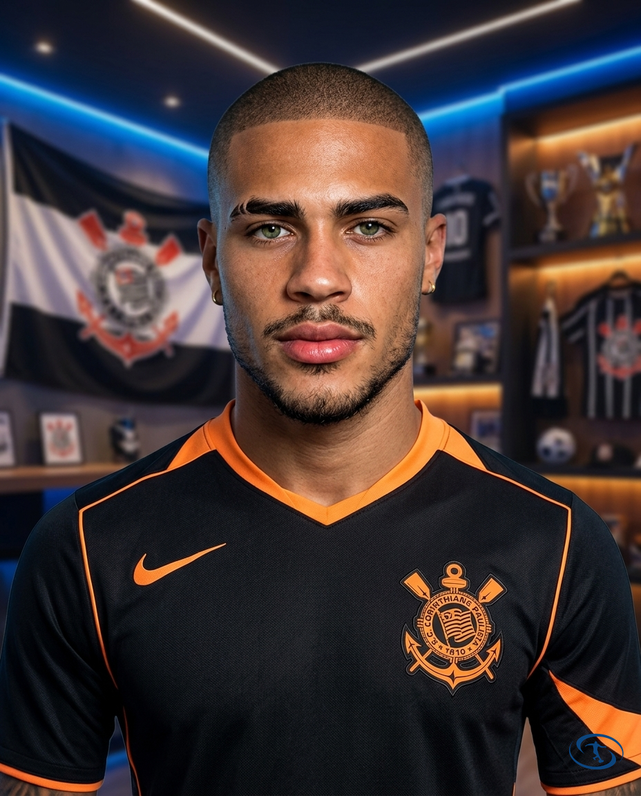 Corinthians Jersey Third 2025/26 Player Version Nike Men's - Black e Laranja - Badge Close-Up | Sant Sport