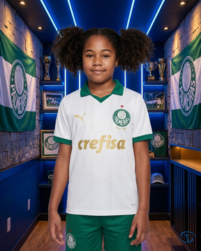 Palmeiras Kids Kit Away 2024/25 - Puma - White - Front View | Sant Sport