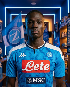Camisa Napoli Retrô Home 19/20 Torcedor - Azul - Badge Close-Up | Sant Sport