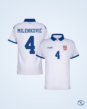 Capelli Sport Serbia Authentic Home Milenković 4 Shirt 2025-2026 (Fan Style Printing) - Men's