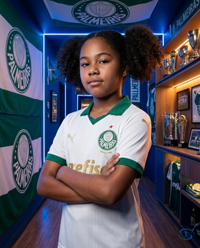 Palmeiras Kids Kit Away 2024/25 - Puma - White - Side View | Sant Sport
