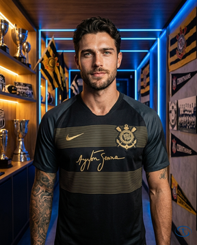Corinthians Ayrton Senna Jersey 2018/19 Retro - Nike Men's Preto e Dourado - Front View | Sant Sport