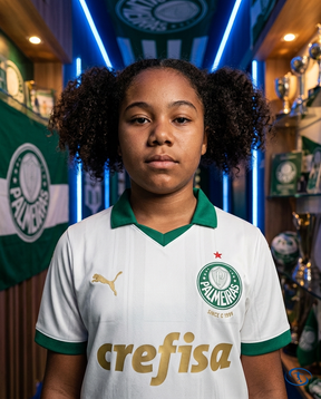 Palmeiras Kids Kit Away 2024/25 - Puma - White - Badge Close-Up | Sant Sport