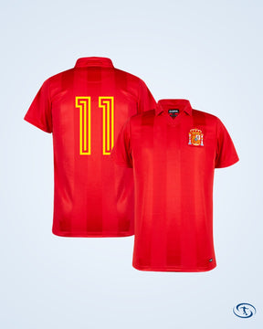 Spain Home Carrasco 11 Retro Shirt Euro 1984 (Retro Flock Printing) - Men's