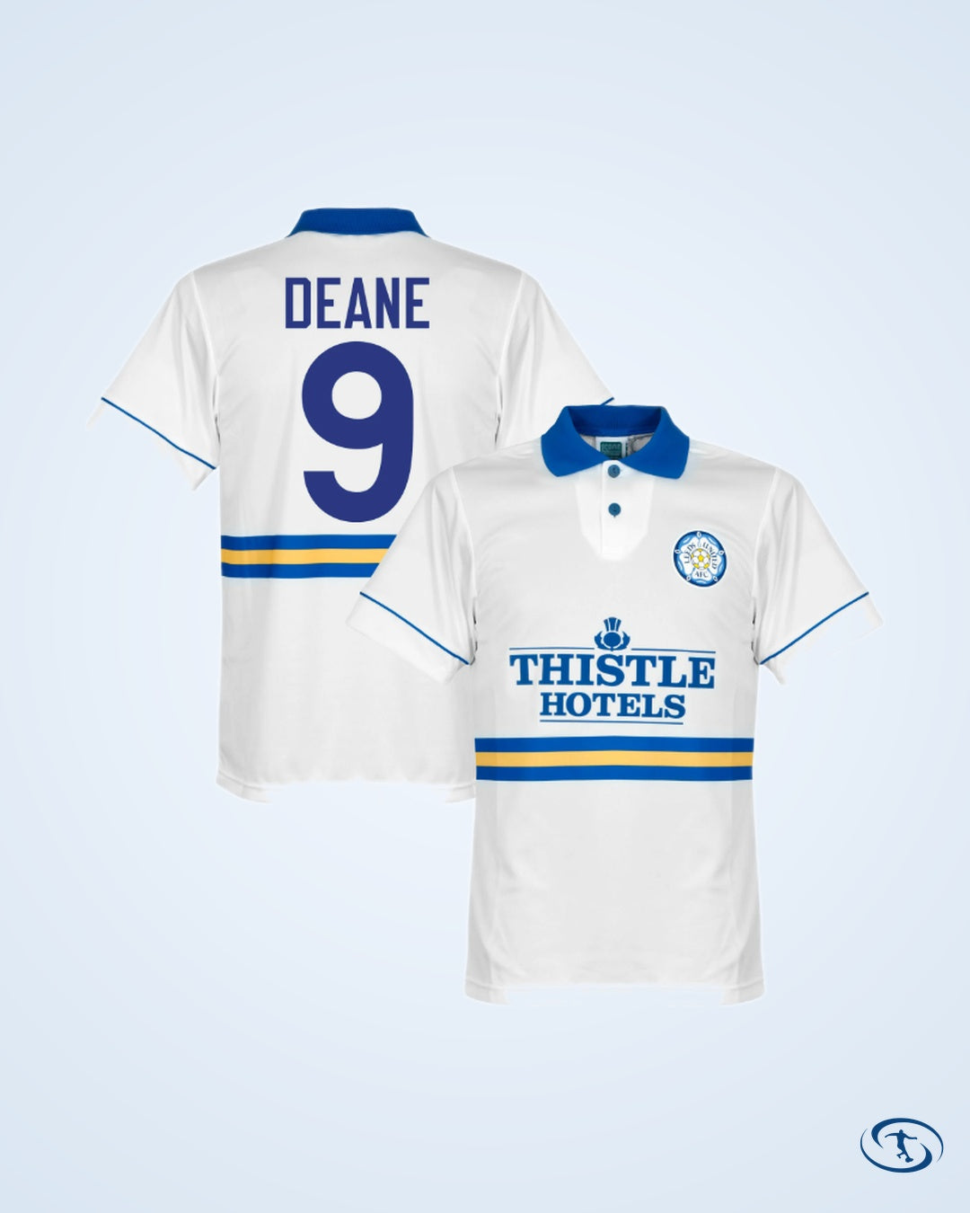 Score Draw Leeds United Home Retro Shirt 1993-1995 (Retro Flock Printing)