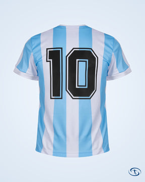 Argentina Home Retro No.10 (Maradona) KIDS Jersey 1986 (Retro Flock Printing) - Kids