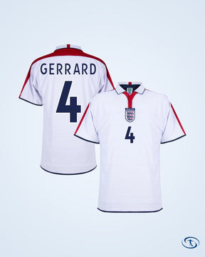 Score Draw England Retro Home Rooney 9 Shirt 2004-2005 (Retro Flex Printing) - Mens