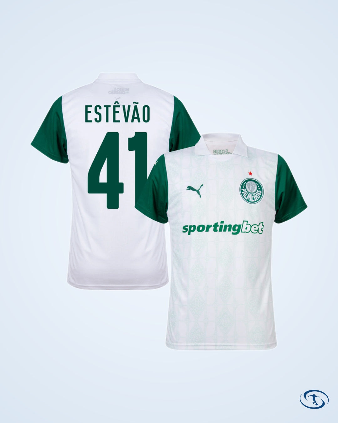 Palmeiras Away Estêvão 41 Shirt 2025-2026 (Fan Style Printing) - Men's
