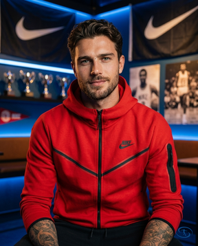Tech Fleece Nike - Red Kit - Badge Close-Up | Sant Sport