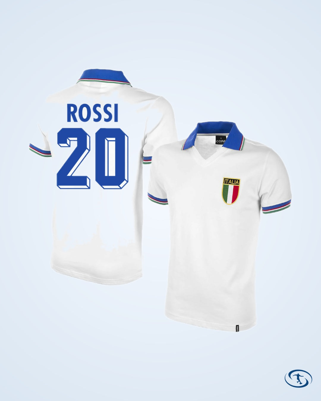 Italy Away Retro Shirt World Cup 1982 Fan Version (Retro Flock Printing)