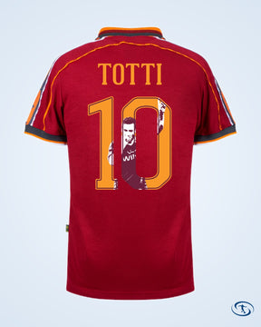 AS Roma Home Retro Totti 10 Shirt 1998-1999 (Gallery Style Printing) - Men's