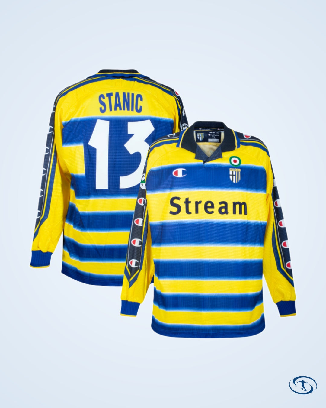 Champions Parma Home L/S Stanic 13 Shirt 1999-2000 (Kitroom Stock) - Size XL - Men's