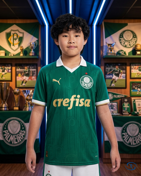 Palmeiras Kids Kit Home 2024/25 - Puma - Green - Front View | Sant Sport