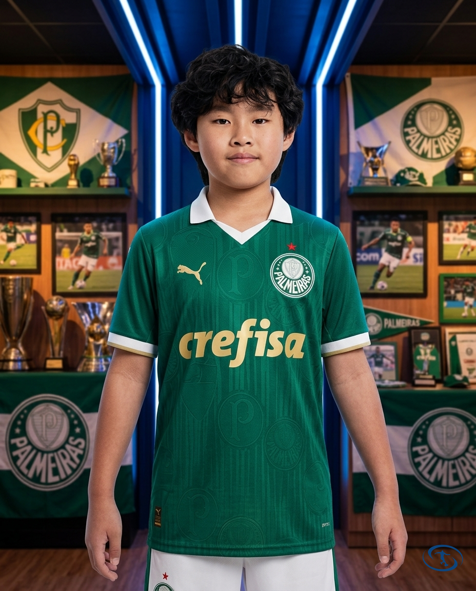 Palmeiras Kids Kit Home 2024/25 - Puma - Green - Front View | Sant Sport