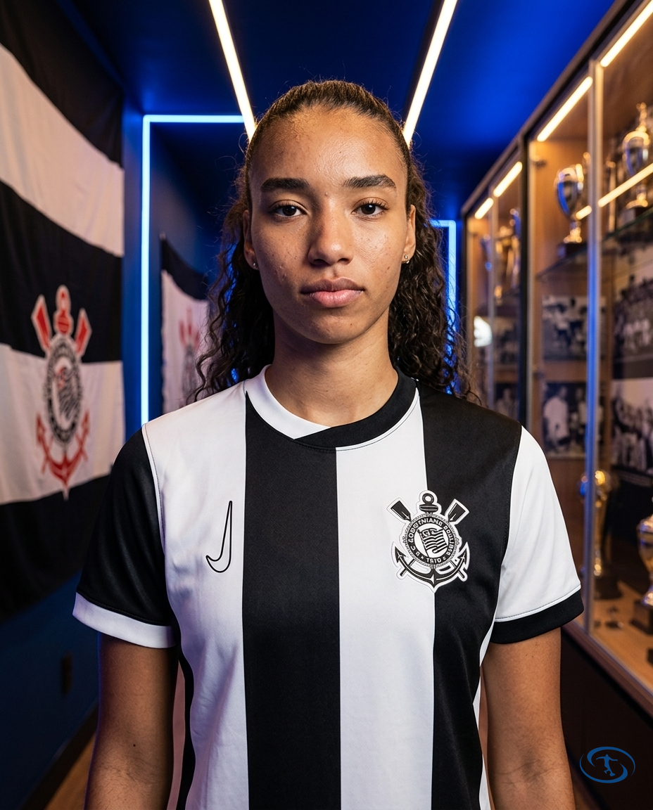Corinthians III Jersey 2024/25 - Women's Nike - Black e branco - Badge Close-Up | Sant Sport
