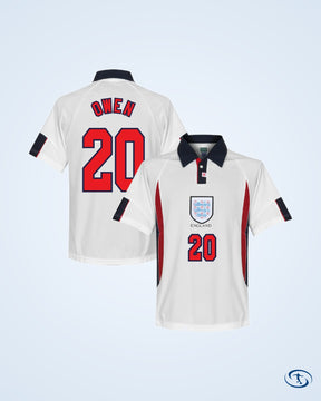 Score Draw England Home Retro Shirt World Cup Finals 1998 (Retro Flex Printing) - Men's