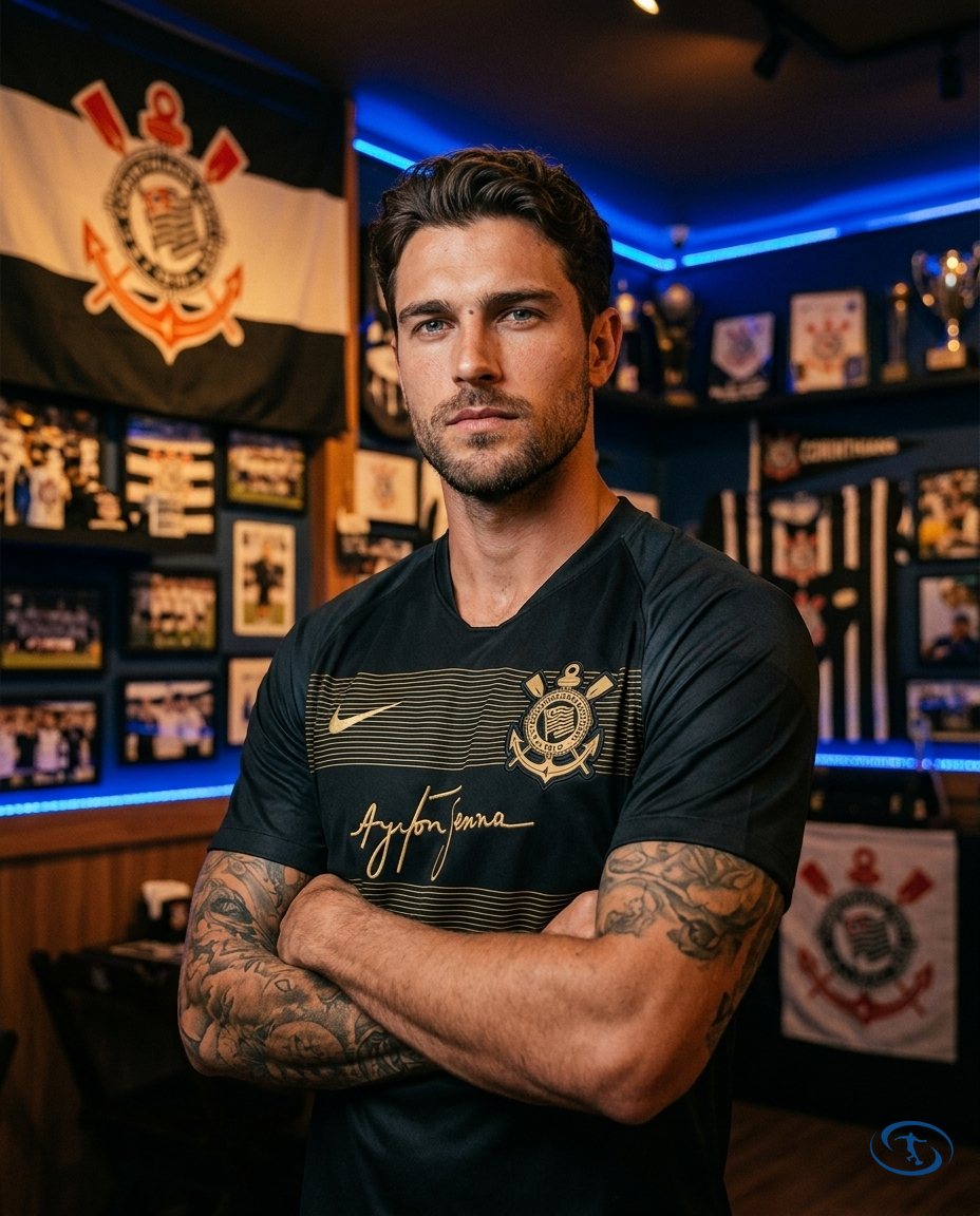 Corinthians Ayrton Senna Jersey 2018/19 Retro - Nike Men's Preto e Dourado - Side View | Sant Sport