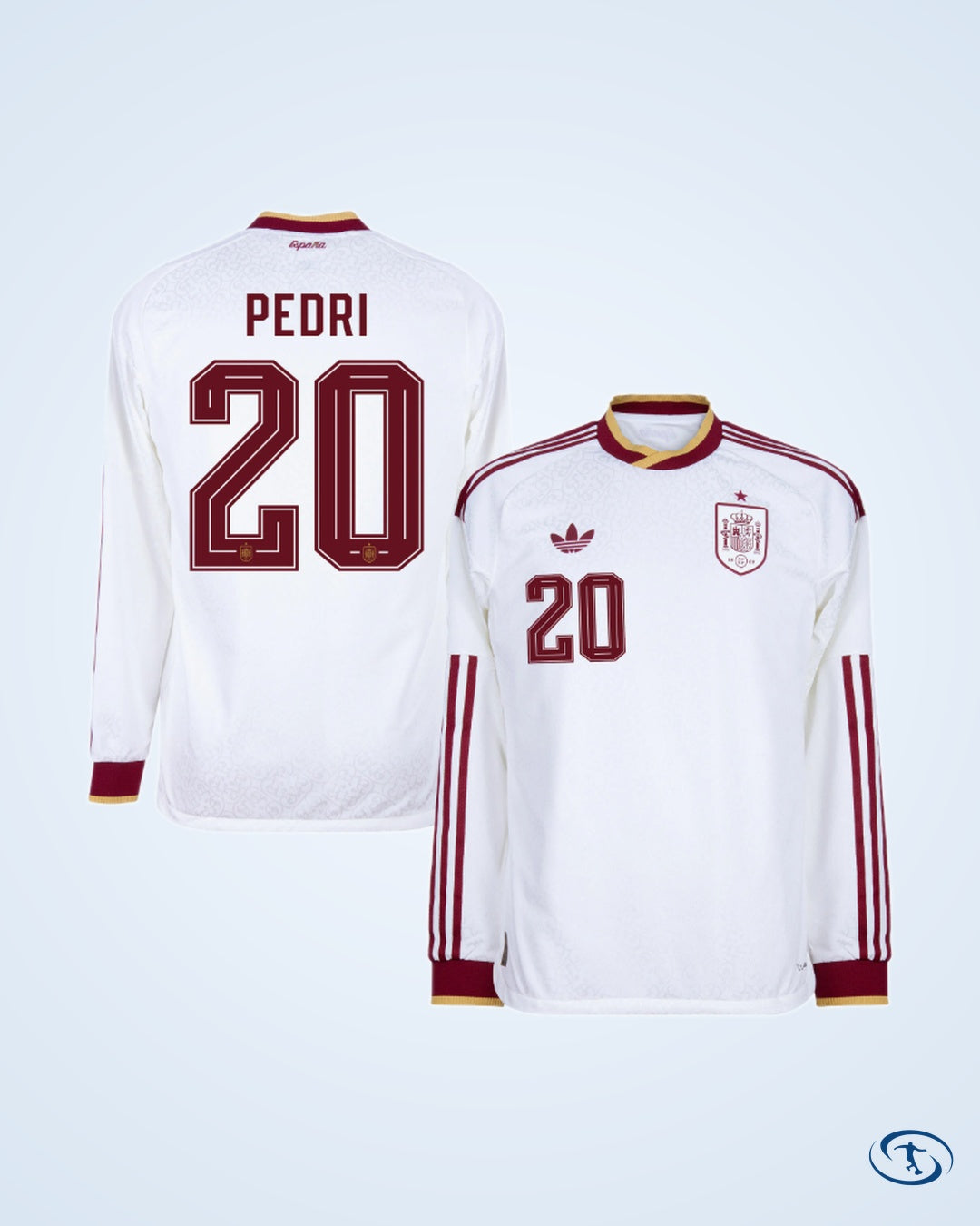 Spain Authentic Away L/S Pedri 20 Shirt 2026-2027 (Official Printing) - Men's
