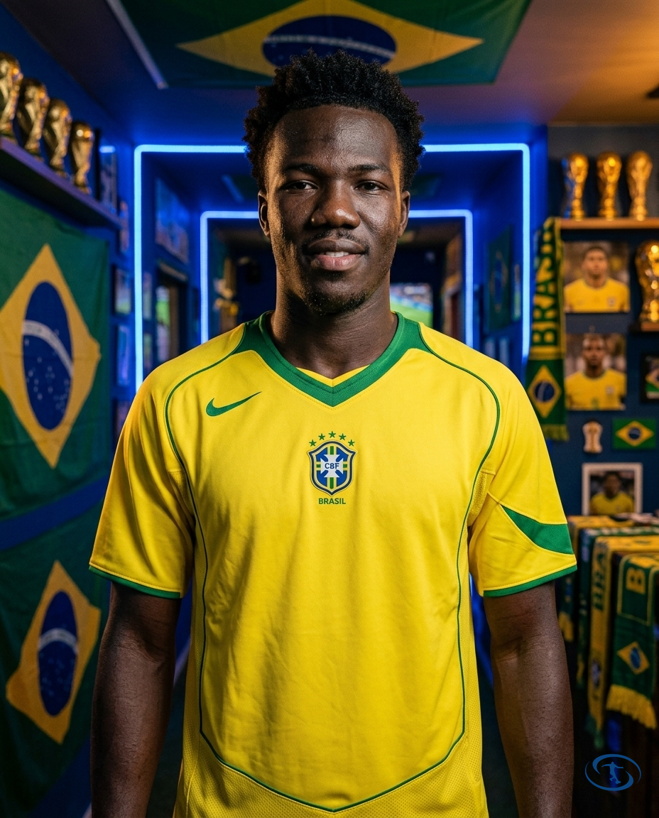 Camisa Retrô Seleção Brasileira 2004 Torcedor Nike - Total 90 - Front View | Sant Sport