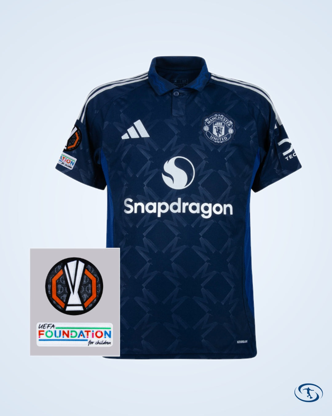 Man Utd Authentic Away Garnacho 17 Shirt incl Europa League + Foundation Patch Set (Official Cup Printing) - Size M - Men's | Sant Sport