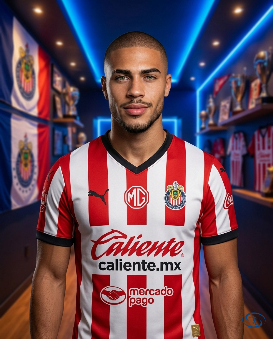 Camisa Chivas Guadalajara Home 24/25 - Torcedor Nike Masculino - Vermelho e Branco - Badge Close-Up | Sant Sport
