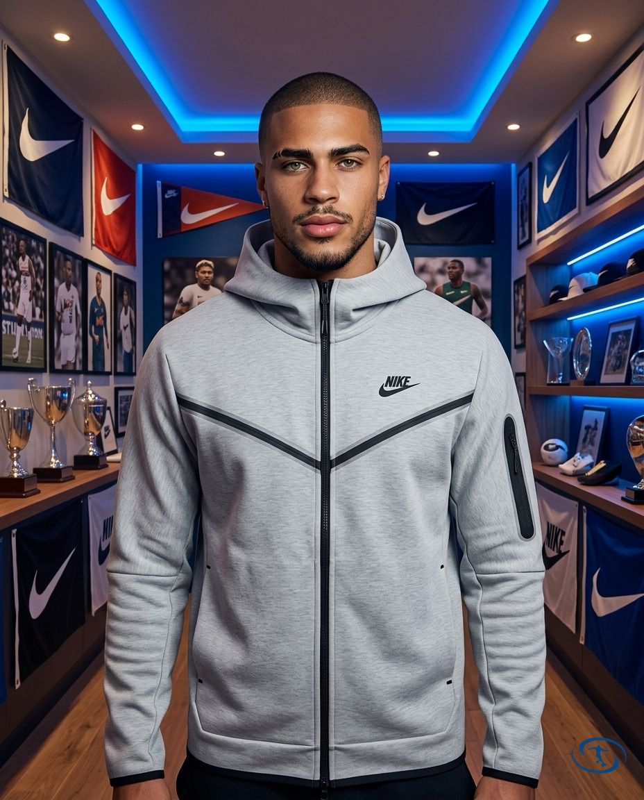 Conjunto Tech Fleece Nike - Cinza - Front View | Sant Sport