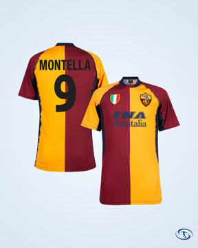 AS Roma Home Player Number Retro Shirt 2001-2002 (Fan Style Printing) - Men's