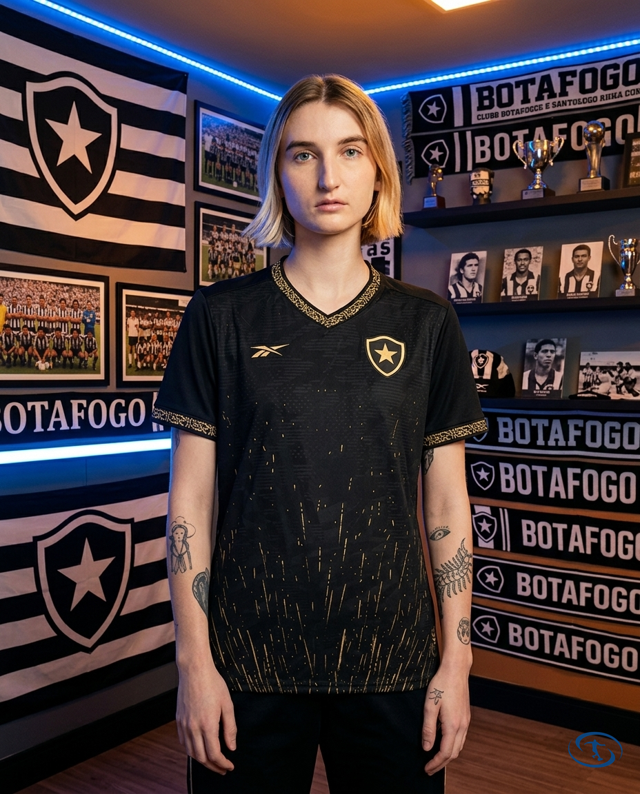 Camisa Botafogo Away 2024/25 - Feminina Reebok - Preto - Front View | Sant Sport
