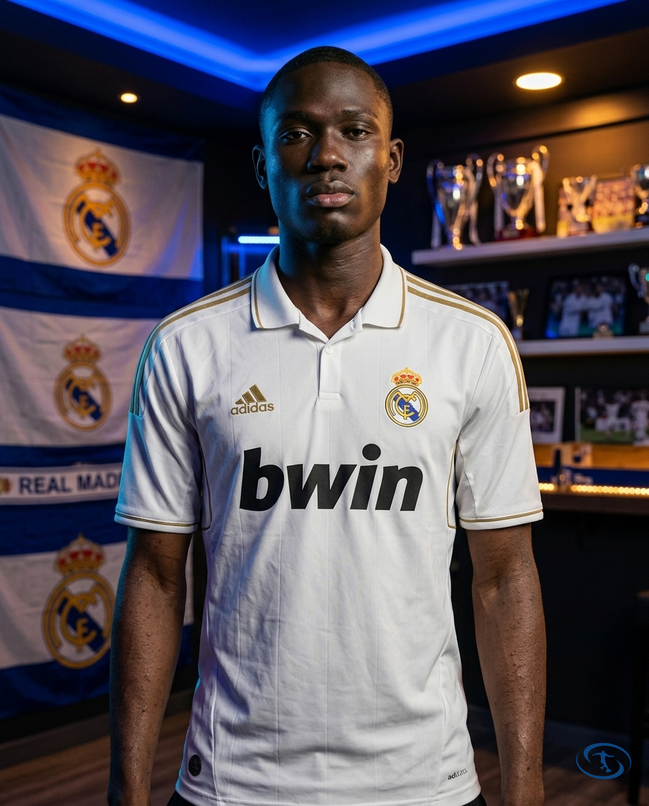Camisa Real Madrid Home Retrô 2011/12 - Torcedor Adidas Masculino - Branco e Dourado - Front View | Sant Sport