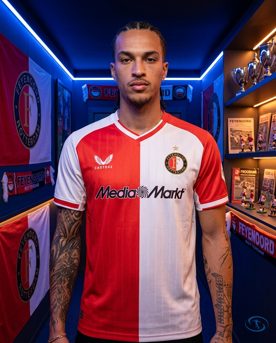 Camisa Feyenoord Home 24/25 - Torcedor Castore Masculino - Vermelho e Branco - Front View | Sant Sport