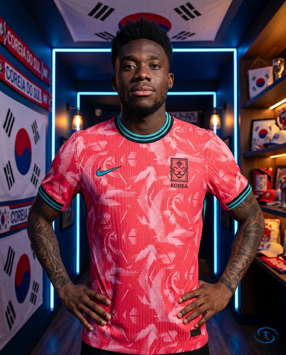 Camisa Coreia do Sul Home 24/25 - Jogador Nike Masculino - Vermelho Rosa - Front View | Sant Sport