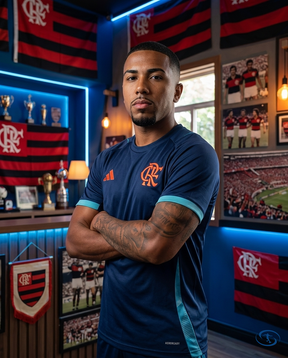 Kit Treino Flamengo Camisa + Shorts 25/26 - Torcedor Adidas Masculina - Azul - Side View | Sant Sport