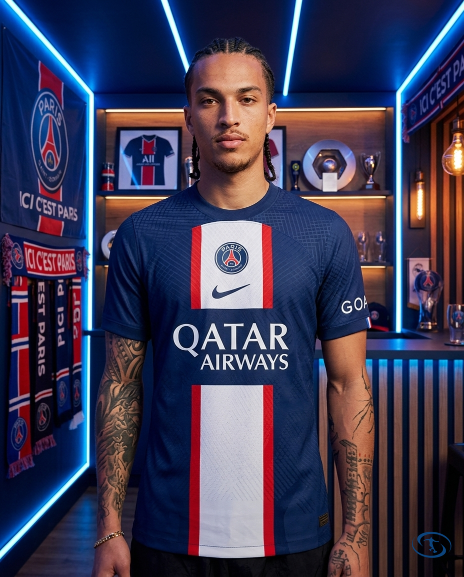 Camisa Paris Saint Germain - PSG Home 22/23 Torcedor Nike Masculina - Azul Marinho - Front View | Sant Sport