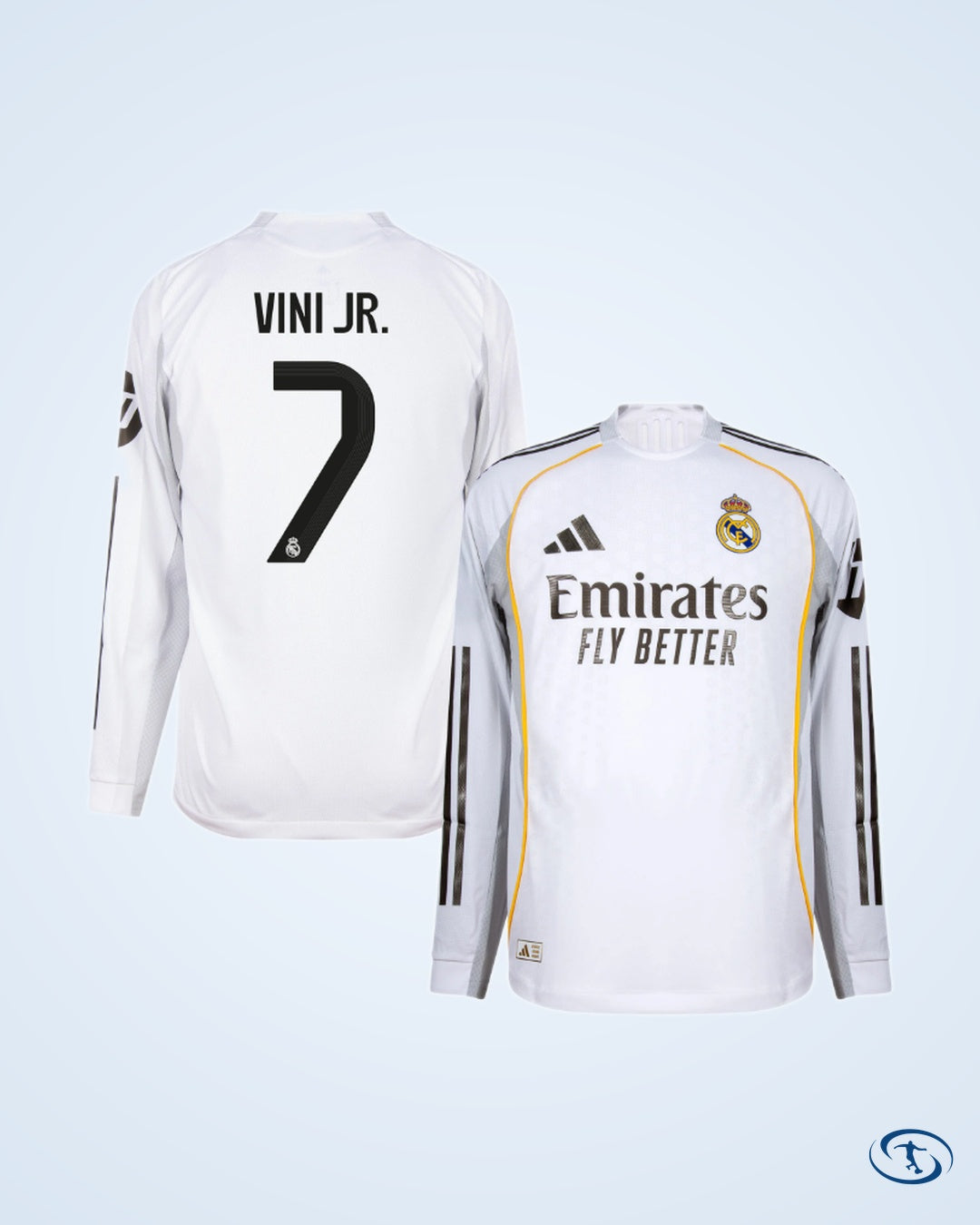 Real Madrid Authentic Home L/S Shirt 2025-2026 Player Version (Official Printing)