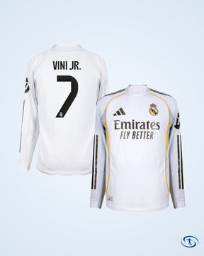 Real Madrid Authentic Home L/S Shirt 2025-2026 Player Version (Official Printing)
