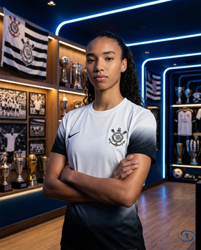 Corinthians Jersey Home 2024/25 Nike Women's - Black & White - Side View | Sant Sport