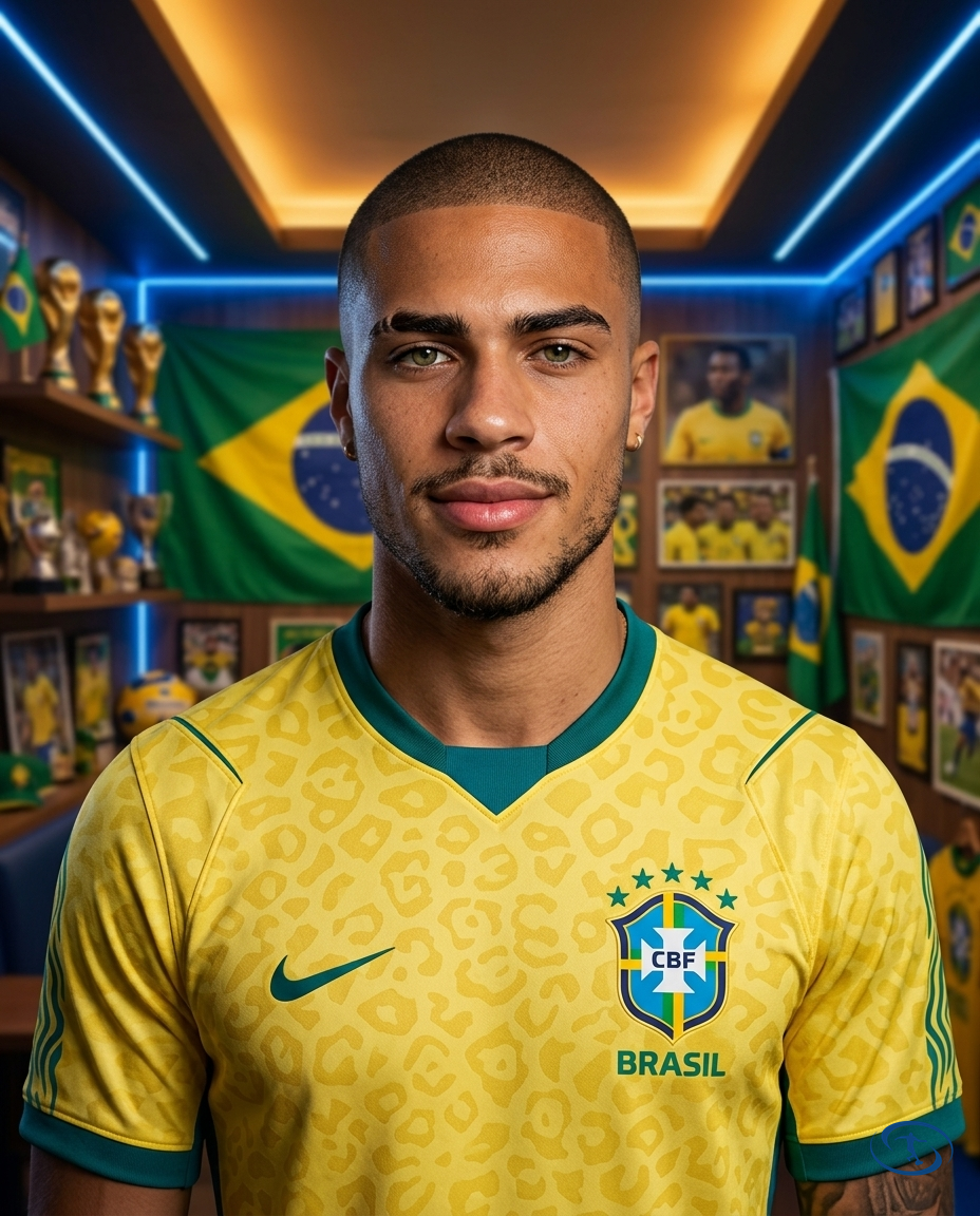 Camisa Brasil Home I 2026/27 Torcedor Nike Masculino - Amarelo - Badge Close-Up | Sant Sport
