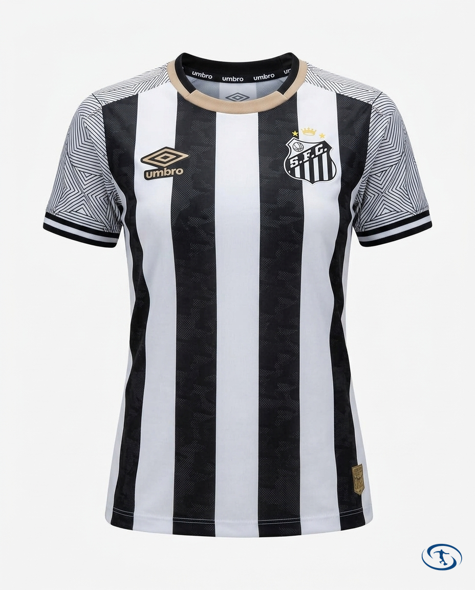 Santos Jersey Away 2024/25 - Umbro Women's - Black & White - Packshot | Sant Sport