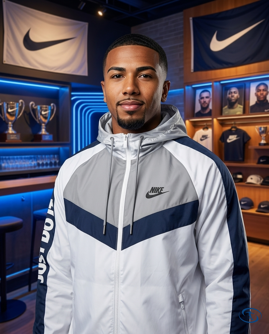 Nike Men's - White Windbreaker - Front View | Sant Sport